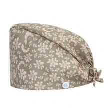 1pc Women's Floral Print Tie Knot Design Top-Grade Work Hat Nursing Cap, With Elastic Back And Mask String Hook On Side, Suitable For Doctors, Nurses, And Other Hospital, Beauty Salon, And Veterinary Clinic Workers - Multicolor - View 17