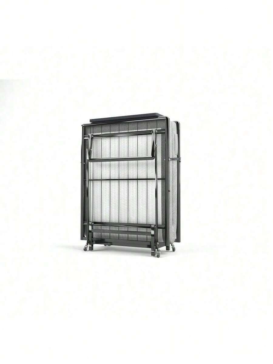 Metal Folding Bed Frame With Foam Mattress Of Pockets, Easy Storage And
