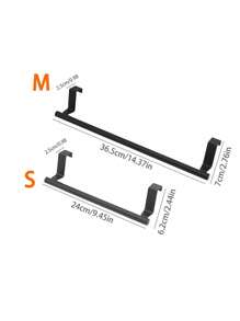 1pc,Black Single Rod Towel Rack Cabinet Door Back Type Hanging Rack Non-Punched Towel Rod