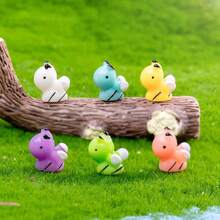 10/20 件发光迷你树脂蜜蜂小蜜蜂雕像，可爱微型蜜蜂动物雕像适用于微仙女花园景观水族馆（颜色随机） - 彩色 - 查看 1