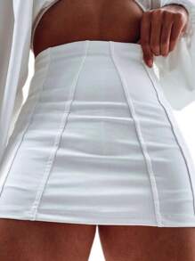 PROMOTION Short Skirt Bengaline Premium Summer Fashion 2024 - trắng - Xem 1