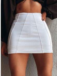 PROMOTION Short Skirt Bengaline Premium Summer Fashion 2024 - trắng - Xem 2