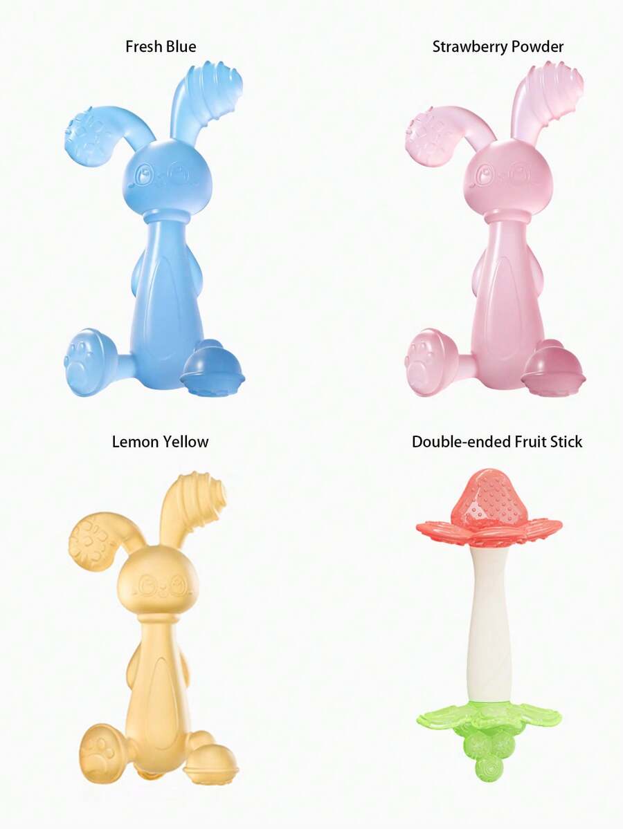 兔子/水果胶玩具-液体硅胶胶磨牙棒-婴儿出牙-舒适防咬产品婴儿牙胶玩具