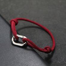 简约男士绳手链手工制作滑动可调节3毫米细绳手链LGBT手链休闲配饰露营