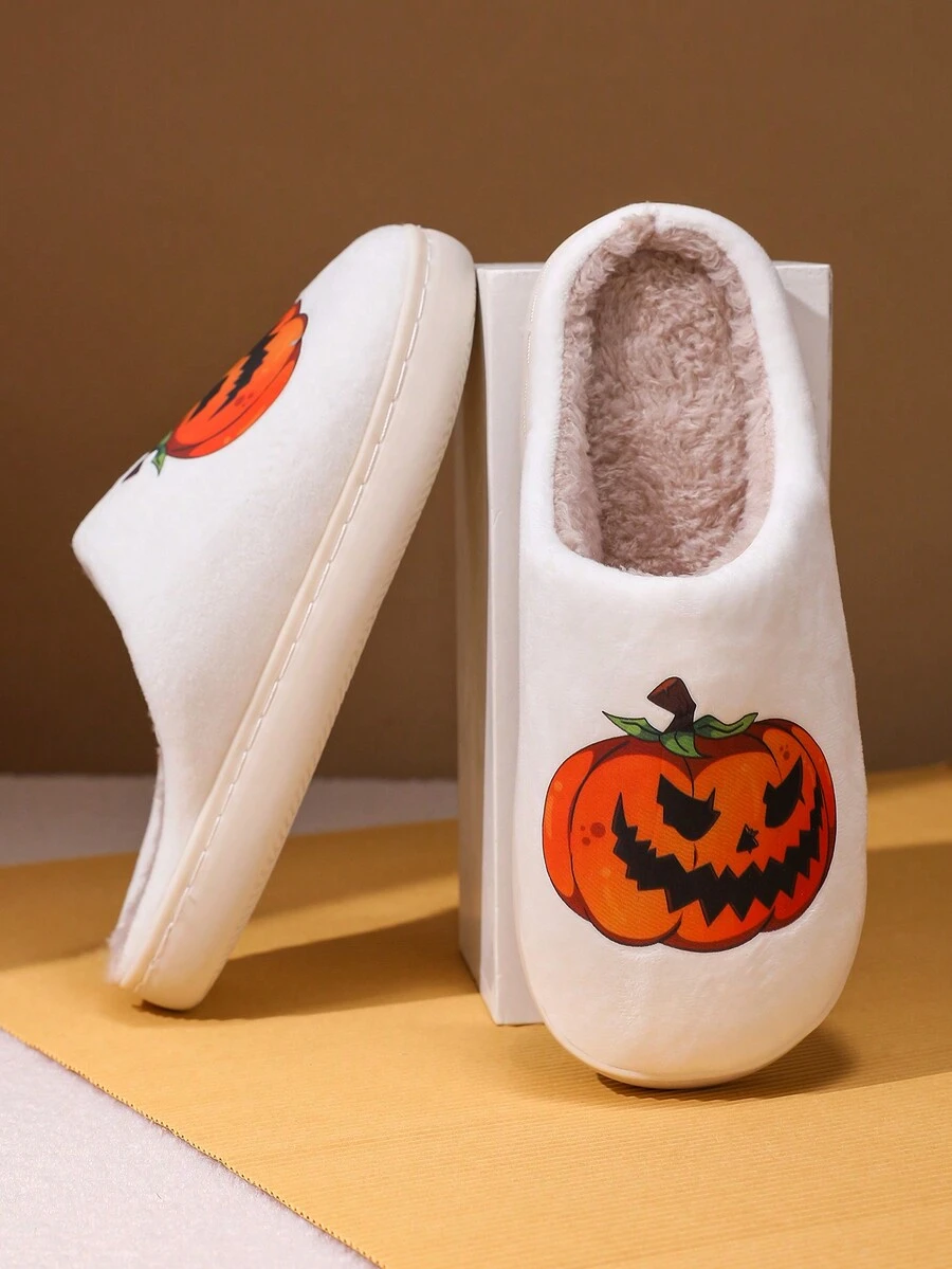 女士时尚家居拖鞋保暖羊毛毛茸厚底拖鞋，户外穿着街头休闲南瓜拖鞋，2024 年秋冬新品 - 查看 1
