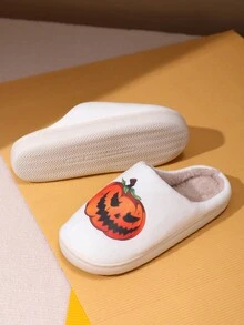 女士时尚家居拖鞋保暖羊毛毛茸厚底拖鞋，户外穿着街头休闲南瓜拖鞋，2024 年秋冬新品 - 查看 4