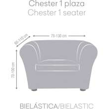 Ecommerc3 | Housse de canapé Chester 1 place (différentes couleurs) - Housse de canapé en tissu élastique jacquard - Tissu respirant et extra doux avec protection anti-usure - Design antidérapant avec bande élastique