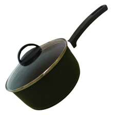 Large Casserole Set Non-Stick Teflon Glass Lid 2 Units - 黑色 - 查看 5