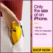 Black Rubber Thickened Sun UV Protection Portable Folding Umbrella With Capsule Case - Màu tím  Violet - Xem 10