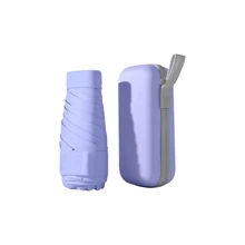 Black Rubber Thickened Sun UV Protection Portable Folding Umbrella With Capsule Case - Màu tím  Violet - Xem 3