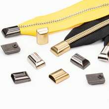 10 件/包银色、金色和枪色方形拉尾金属拉链头，适用于行李箱、背包和包袋 - 多色 - 查看 1