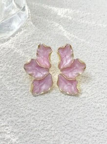 女士优雅花朵耳环，适合日常佩戴，情人节耳环情人节、妈妈、母亲、母亲节、礼物 - 桃粉色 - 查看 3