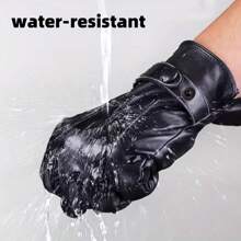 Modne rękawiczki ze sztucznej skóry z ekranem dotykowym Zimowe modne ciepłe wiatroszczelne sportowe rękawiczki rowerowe idealne prezenty dla mężczyzn