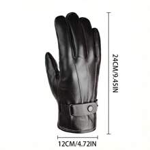 Modne rękawiczki ze sztucznej skóry z ekranem dotykowym Zimowe modne ciepłe wiatroszczelne sportowe rękawiczki rowerowe idealne prezenty dla mężczyzn