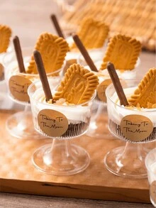 1PC宽口竖纹彩色甜品杯，居家夏日冰淇淋奶昔冰淇淋玻璃杯，酸奶冰淇淋杯促销 - 風格1 - 查看 7