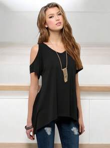 Blusa Ligera Dama De Moda Con Hombros Descubiertos #SensaciónDelujo #EstiloRomanticoDeSanValentín - Negro - Ver 2