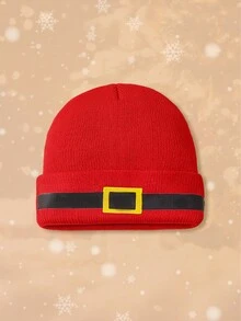 3 CÁI/1 CÁI Mũ len cho bé trai và bé gái hình người tuyết, thắt lưng ông già Noel, họa tiết tuần lộc Giáng sinh dễ thương, thích hợp làm quà tặng Giáng sinh. - Đỏ - Xem 8
