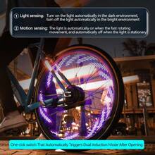 1pc Bicycle Solar Charging Light, Spokes Decoration Colorful LED Induction Wheel Hub Light, Outdoor Cycling Rechargeable LED Lamp