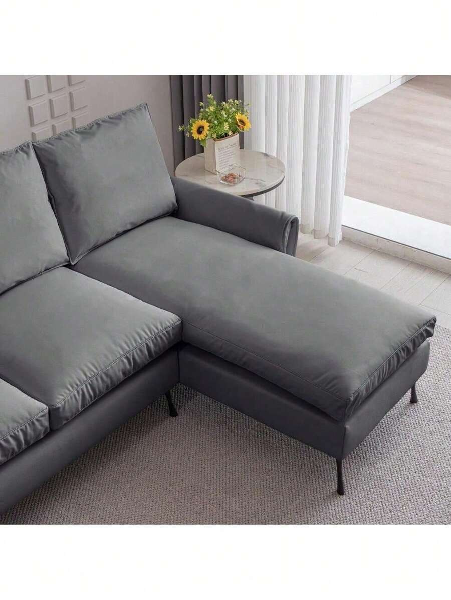 [VIDEO] Provided]81"Modern Sectional Technical Leather LShaped Sofa