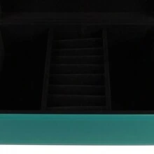 Verito Turquoise Peacock Feathers Beveled Jewelry Box - 綠色 - 查看 4