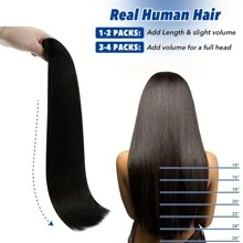 Extensiones de cabello natural negro liso con punta en I, extensiones de cabello pre unidas, extensiones de cabello humano con fusión recta, extensiones de cabello humano real con punta recta, color #1B - Natural Black - Ver 12