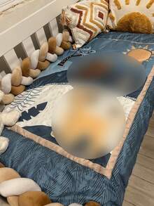 1 件三色编织婴儿床保险杠，软结婴儿床保护垫，简约风格，适合日常使用和儿童房装饰 - 卡其+灰色+咖色 - 查看 9