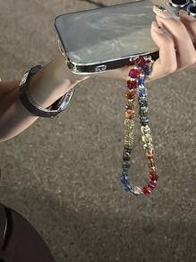 Rainbow Charm - Colorful Crystal Rainbow Gradual-Color Phone Hanging Cord, Bag Accessory - Multicolor - View 2
