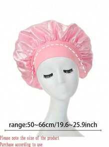 1 pieza Gorro de satén para dormir, gorro de seda para cabello rizado, gorro grande con banda ancha para niñas y mujeres, decoración para el hogar y el baño, de vuelta a la escuela