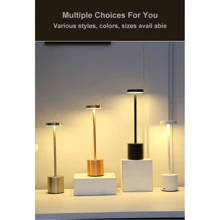 Modern LED Rechargeable Touch Table Lamp Restaurant USB Reading Lamp COD - 金的 - 查看 6