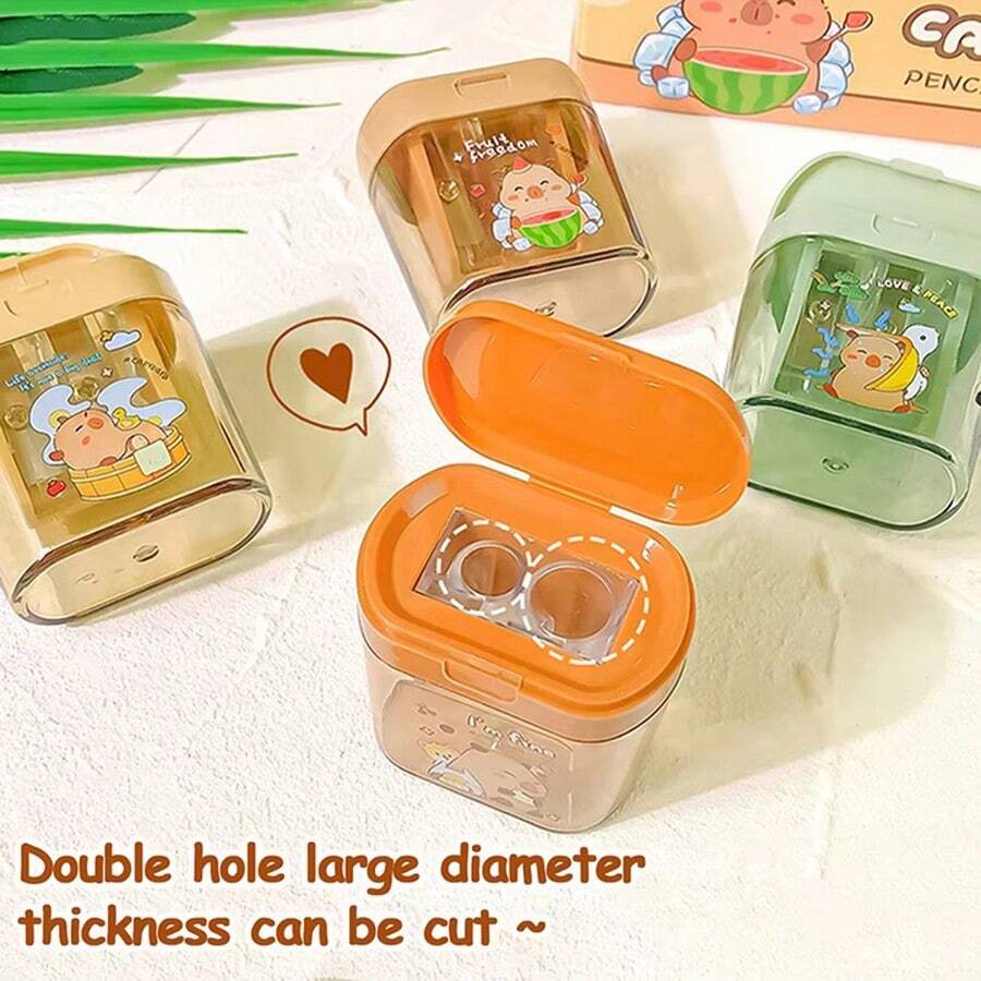 MultiColor Pencil Sharpener Manual, Handheld Small Dual Hole Pencil