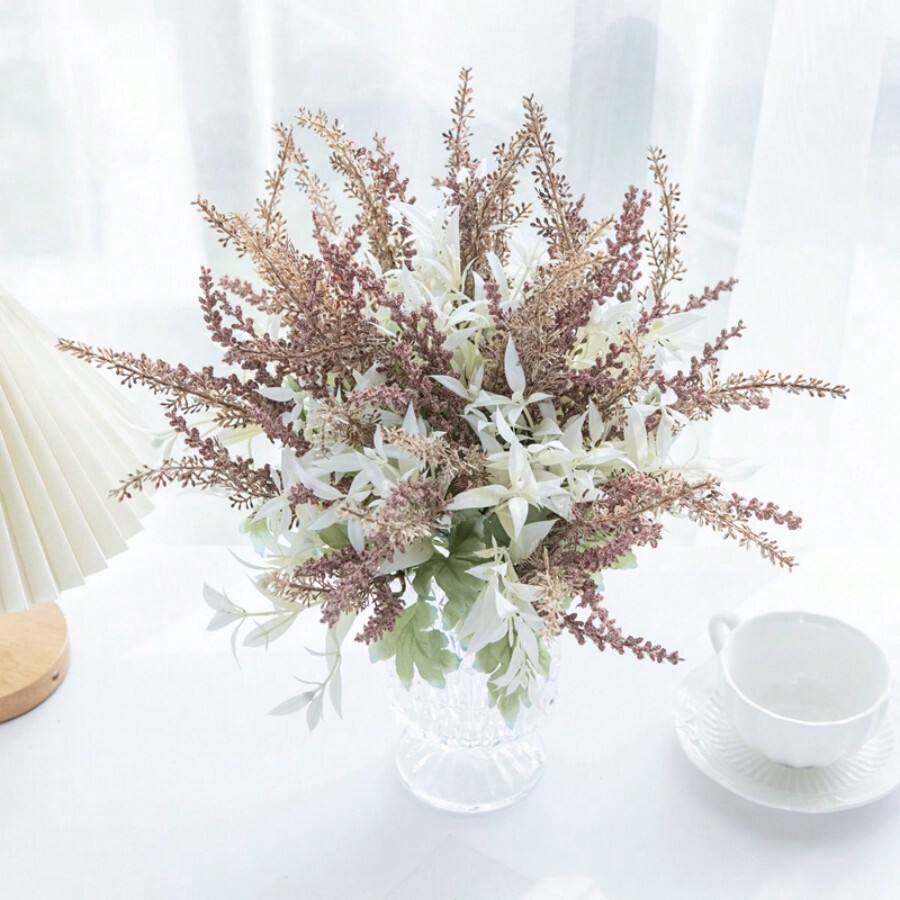 1/3PCS Artificial Flower Reed Bouquet, Lavender Artificial Plant