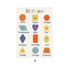 1 件彩色字母、数字、月份和星期教育海报、装饰墙艺术，适用于教室、幼儿园、蒙特梭利儿童学习，无框 - 彩色 - 查看 12