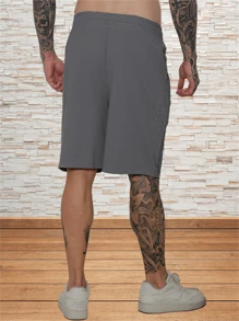 Quick-Drying Shorts/Zipper Pocket/Elastic Waist/Sports/Casual - Light Grey - View 3