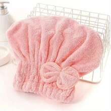 1 chiếc mũ sấy tóc Hàn Quốc hình nơ công chúa, vải nỉ san hô mật độ cao, khăn quấn tóc mềm mại và thấm hút - Màu tím - Xem 16