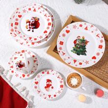 8 件圣诞老人圣诞派对陶瓷餐具套装 - 包括陶瓷碗、盘子、杯子，非常适合节日庆祝、婚礼、生日、派对和送礼 - 彩色 - 查看 12