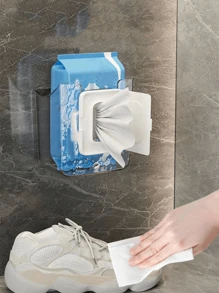 Kitchen Wet Wipes Storage Box, Wall-Mounted Glacier Pattern Tissue Box, Tissue Dispenser, Transparent Tissue Rack, Washable Wipes Container, Suitable For Bathroom, Toilet Wet Wipes Container, Paperless Tissue Organizer - Multicolor - View 7