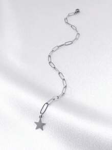 Lock Decor Chain Bracelet - Yellow Gold - View 6