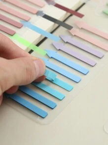 200 Pieces/Card PET Arrow-Shaped Sticky Notes, Translucent Color Highlight Index Labels, Waterproof Mini Bookmark Strip Sticky Notes, Suitable For Home And Office Use Back To School