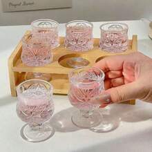 12/6/4/2/1pc Set Rhinestone/Butterfly Pattern 50ml Tall Stem Crystal Clear Glass Shot Glass, Glowing Translucent Refractive High-End Vodka, Whiskey Liquor Glasses, Tall Stem Design Prevents Overconsumption