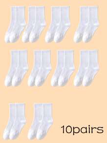 20 Pairs Plus Size Unisex Thin Breathable Antibacterial Odor-Resistant Crew Socks, Suitable For All Seasons