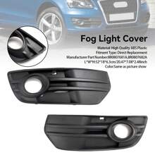 2PCS Front Bumper Grill Fog Light Lamp Covers Trim Fit For Audi Q5 2009-2012 - Black - View 1