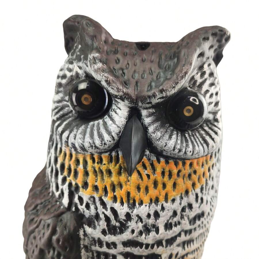 Solar Owl Repellent Lights Up Eyes Realistic Noise Protection Garden Backyard Site Keeps Animals