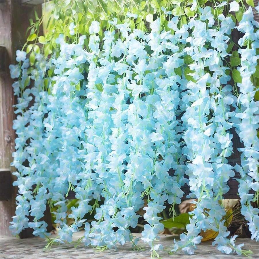12 Pack /45 Inch /3.7ft Wisteria Artificial Flower Bushy Silk Vine