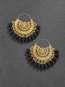 2 chiếc bông tai hạt tua rua phong cách Bohemian, hoa tai cổ điển độc đáo cá nhân hóa cho phụ nữ đeo hàng ngày - Nhiều màu - Xem 3