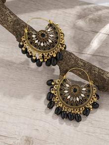 2 chiếc bông tai hạt tua rua phong cách Bohemian, hoa tai cổ điển độc đáo cá nhân hóa cho phụ nữ đeo hàng ngày - Nhiều màu - Xem 2