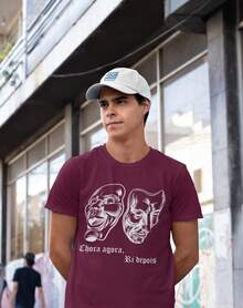 Men's T-Shirt 100% Cotton Premium Cotton Cry Now, Laugh Later Streetwear Shirt - Màu Tím - Xem 1