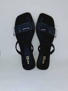 Women Flat Sandals - 黑色 - 查看 1