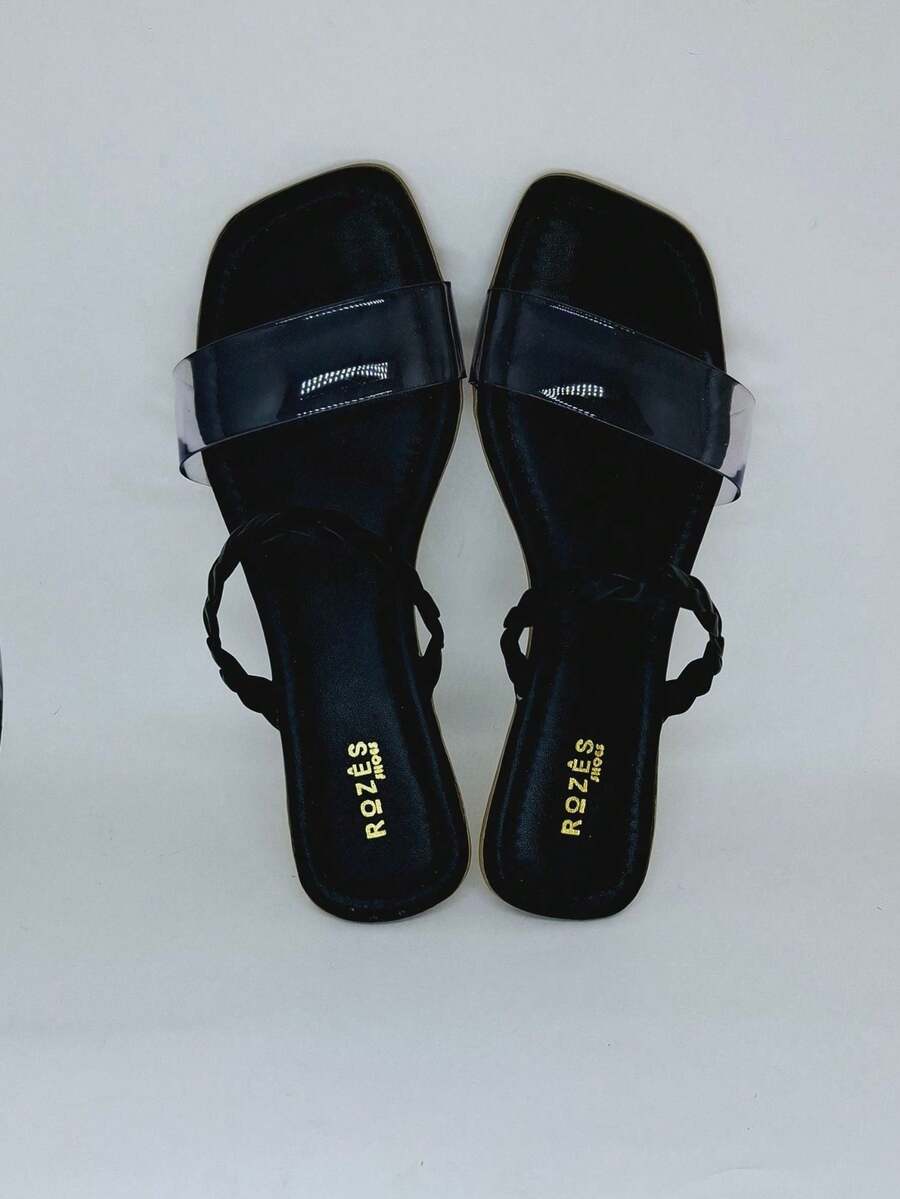 Women Flat Sandals - 黑色 - 查看 1