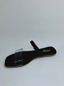 Women Flat Sandals - 黑色 - 查看 3