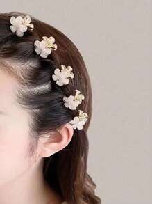 Juego de 8 piezas/12 piezas Pasadores para el cabello de metal y cristal con diseño de flores, ganchos para el cabello, pinzas para el cabello, pinzas para el cabello, sujetadores para el cabello